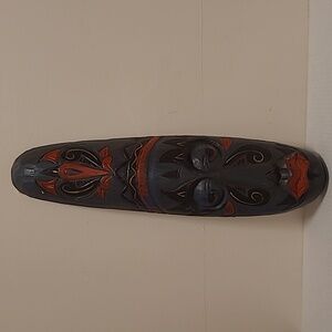 Hand Carved Tribal Mask Wall Decor from Indiana